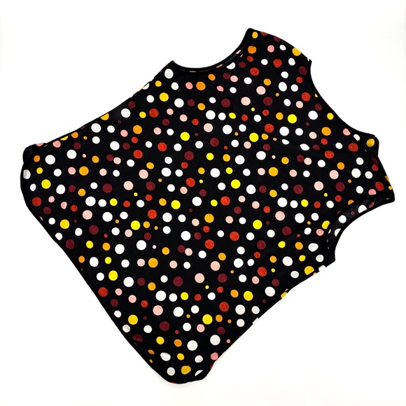 Hamilton Black Multicolour Polka Dotted Sleeveless V-Neck Top, 2X - Picture 3 of 12
